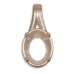 Oval Bezel Design with Prongs Pre-notched Pendant Mounting - Rose Gold