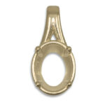 Oval Bezel Design with Prongs Pre-notched Pendant Mounting - Yellow Gold