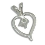 Heart 4mm Round Lab Created Diamond Pendant