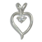 Heart 4mm Round Lab Created Diamond Pendant