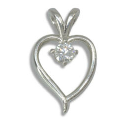 Heart 4mm Round Lab Created Diamond Pendant