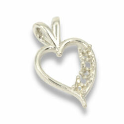 Three Stone Asymmetrical Heart Pendant Mounting