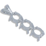 Oval Three Stone Pre-notched Pendant Mounting