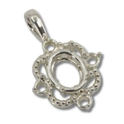 Oval Accented Milgrain Pre-notched Pendant Mounting