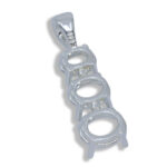 Three Stone Graduated Oval Pre-notched Pendant Mounting