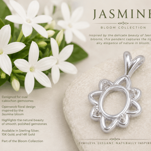 Jasmine Pendant - Oval Cabochon Pendant Mounting