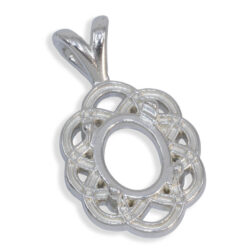 Camellia Pendant - Oval Cabochon Pendant Mounting