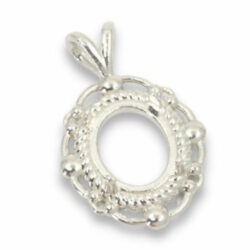 Rope Design 12x10mm Oval Cabochon Pendant Mounting