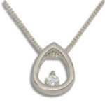 Pear Shaped Slider Single Stone Pre-notched Pendant Mounting