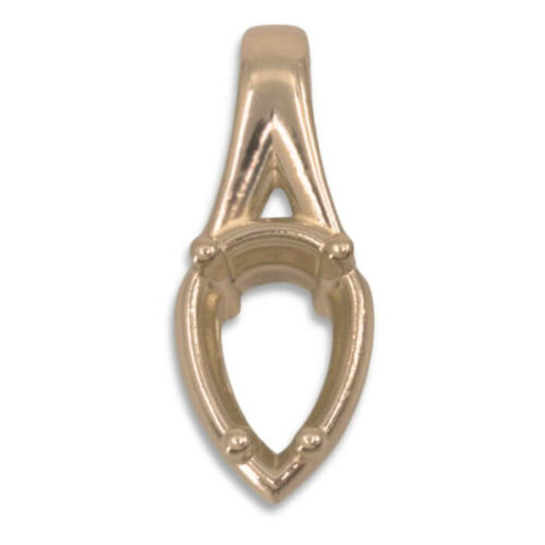 Pear Bezel Design with Prongs Pre-notched Pendant Mounting - Rose Gold
