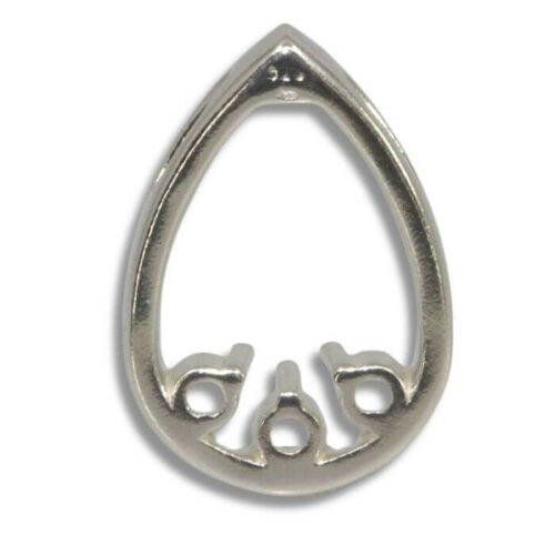 Pear Shaped Slider Three Stone Pre-notched Pendant Mounting
