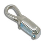 Sky Blue Topaz 8x6mm Emerald Cut Bezel Prong Pendant