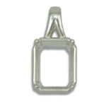Emerald Cut Bezel Design with Prongs Pre-notched Pendant Mounting