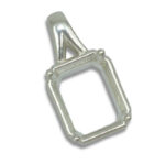 Emerald Cut Bezel Design with Prongs Pre-notched Pendant Mounting