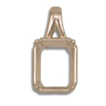 Emerald Cut Bezel Design with Prongs Pre-notched Pendant Mounting - Rose Gold