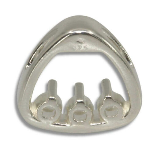 Triangle Shaped Slider Three Stone Pre-notched Pendant Mounting