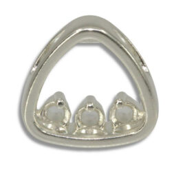 Triangle Shaped Slider Three Stone Pre-notched Pendant Mounting