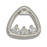 Lab Created Triangle Slider Style Three Stone Pendant