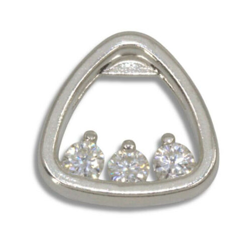 Lab Created Triangle Slider Style Three Stone Pendant