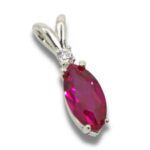 Marquise Accented Pendant Mounting - Ruby