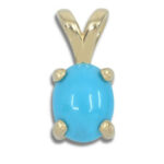 Sleeping Beauty Turquoise 9x7mm Oval Pendant