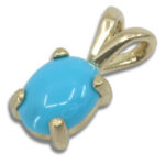 Sleeping Beauty Turquoise 9x7mm Oval Pendant