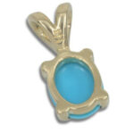 Sleeping Beauty Turquoise 9x7mm Oval Pendant