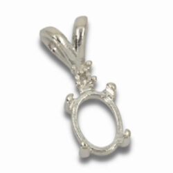 Oval Cabochon Accented Pendant Mounting