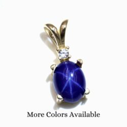 Lab Created 8x6mm Oval Cabochon Accented Pendant