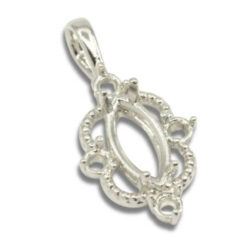 Marquise Accented Milgrain Pre-notched Pendant Mounting