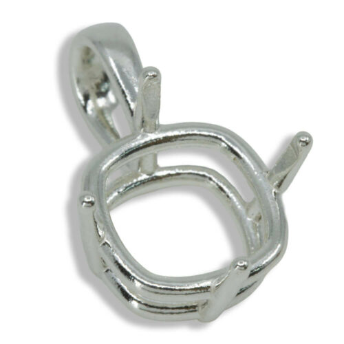 Cushion Side Set Single Bail Cushion Pre-notched Pendant Mounting