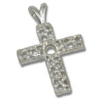 Open Nugget Freeform Cross Pre-notched Pendant Mounting