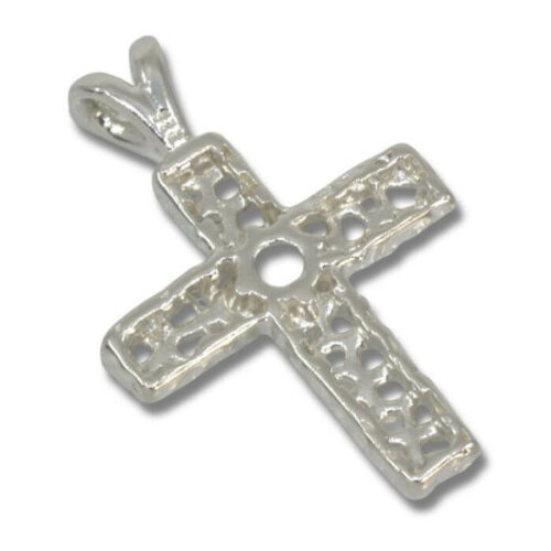 Open Nugget Freeform Cross Pre-notched Pendant Mounting