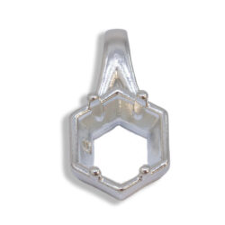 Hexagon Bezel Design with Prongs Pre-notched Pendant Mounting