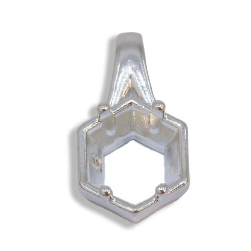 Hexagon Bezel Design with Prongs Pre-notched Pendant Mounting