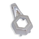 Hexagon Bezel Design with Prongs Pre-notched Pendant Mounting