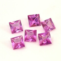 Lab Created Pink Sapphire 6mm Princess Cut