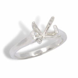 Round Cathedral Style Premium Ring Mounting - Sterling Silver
