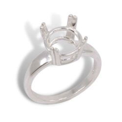 Round Double Prong Solitaire Pre-notched Ring Mounting