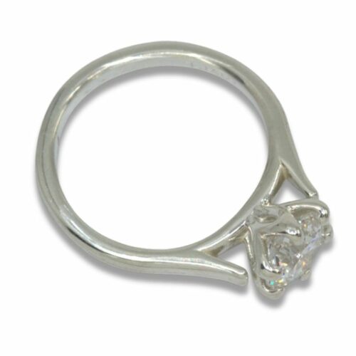 Lab Created Diamond Round 1.29ct D VVS2 Solitaire Tulip Prong Ring