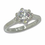 Lab Created Diamond Round 1.29ct D VVS2 Solitaire Tulip Prong Ring