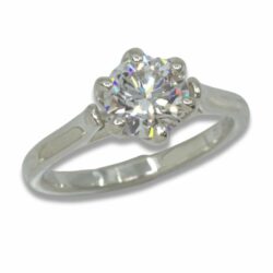 Lab Created Diamond Round 1.29ct D VVS2 Solitaire Tulip Prong Ring