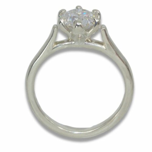 Lab Created Diamond Round 1.29ct D VVS2 Solitaire Tulip Prong Ring