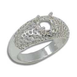 Voronoi Lace Design Round Pre-notched Ring Mounting