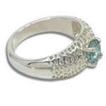 Moissanite Voronoi Lace Design 6mm Round Ring