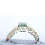Moissanite Voronoi Lace Design 6mm Round Ring