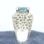 Moissanite Voronoi Lace Design 6mm Round Ring