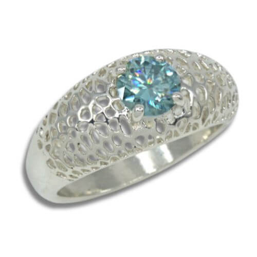 Voronoi Lace Design 6mm Round Pre-notched Ring Mounting