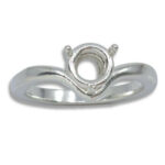 Round Solitaire Curved Band Pre-notched Ring Mounting