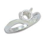 Round Solitaire Curved Band Pre-notched Ring Mounting